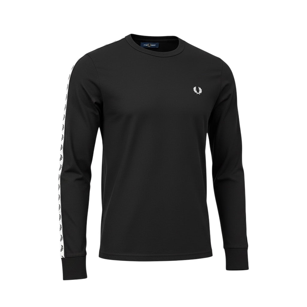 Fred Perry langarm (schwarz) S